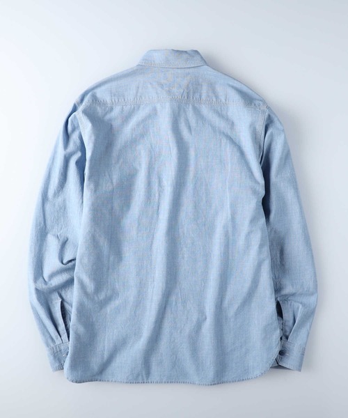 BACK NUMBER（バックナンバー）の「BACK NUMBER(バックナンバー)シャンブレーワークシャツ（シャツ/ブラウス・メンズ・ライトインディゴブルー/ダークグレー・L/XL/M）」の9枚目の写真