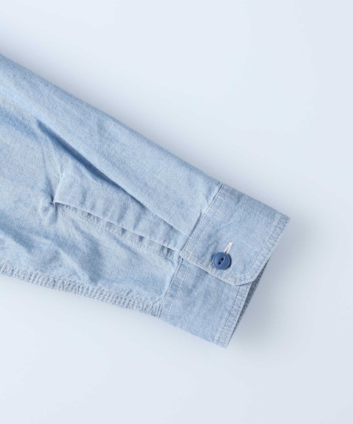 BACK NUMBER（バックナンバー）の「BACK NUMBER(バックナンバー)シャンブレーワークシャツ（シャツ/ブラウス・メンズ・ライトインディゴブルー/ダークグレー・L/XL/M）」の14枚目の写真