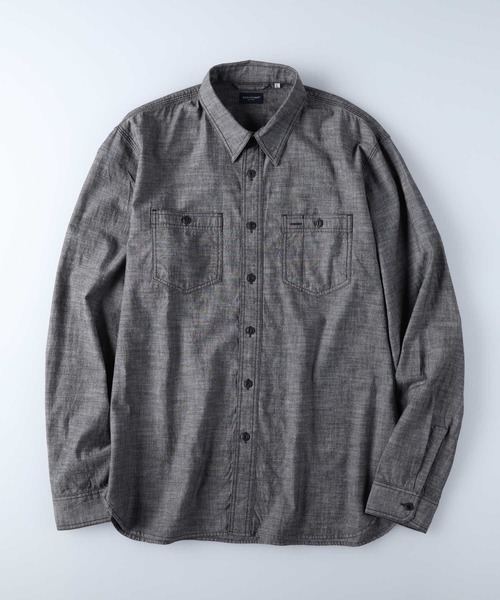 BACK NUMBER（バックナンバー）の「BACK NUMBER(バックナンバー)シャンブレーワークシャツ（シャツ/ブラウス・メンズ・ライトインディゴブルー/ダークグレー・L/XL/M）」の21枚目の写真