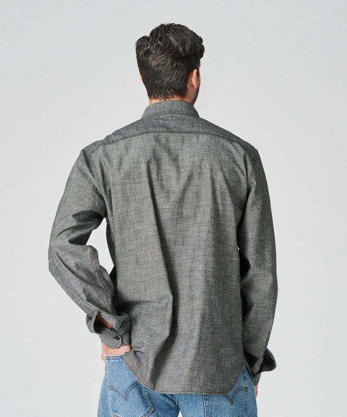 BACK NUMBER（バックナンバー）の「BACK NUMBER(バックナンバー)シャンブレーワークシャツ（シャツ/ブラウス・メンズ・ライトインディゴブルー/ダークグレー・L/XL/M）」の17枚目の写真