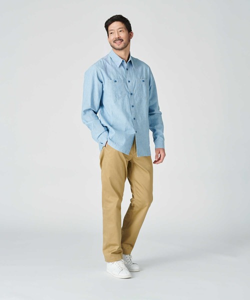 BACK NUMBER（バックナンバー）の「BACK NUMBER(バックナンバー)シャンブレーワークシャツ（シャツ/ブラウス・メンズ・ライトインディゴブルー/ダークグレー・L/XL/M）」の18枚目の写真