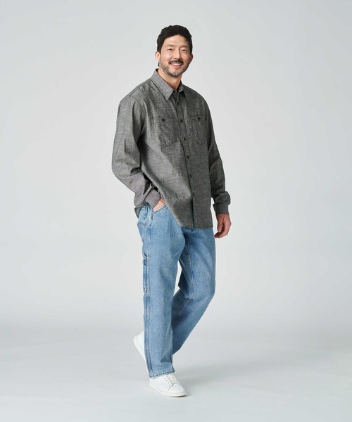 BACK NUMBER（バックナンバー）の「BACK NUMBER(バックナンバー)シャンブレーワークシャツ（シャツ/ブラウス・メンズ・ライトインディゴブルー/ダークグレー・L/XL/M）」の15枚目の写真
