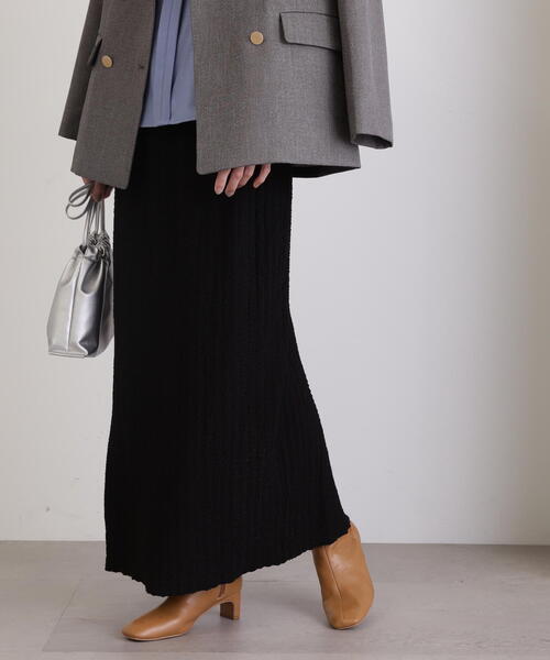 N.(N. Natural Beauty Basic)(エヌエヌナチュラルビューティーベーシック)の「◆シャーリングナローカットソースカート(スカート・レディース・オフホワイト/ブラック・MEDIUM)」の21枚目の写真