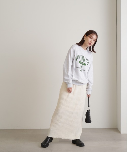 N.(N. Natural Beauty Basic)(エヌエヌナチュラルビューティーベーシック)の「◆シャーリングナローカットソースカート(スカート・レディース・オフホワイト/ブラック・MEDIUM)」の4枚目の写真