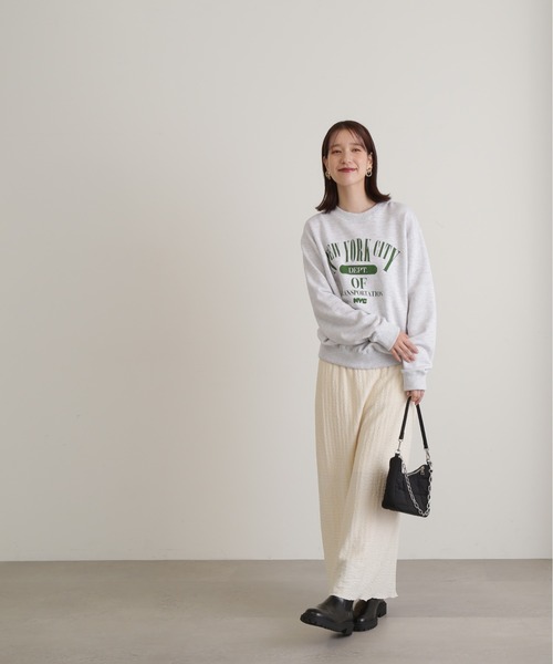 N.(N. Natural Beauty Basic)(エヌエヌナチュラルビューティーベーシック)の「◆シャーリングナローカットソースカート(スカート・レディース・オフホワイト/ブラック・MEDIUM)」の5枚目の写真