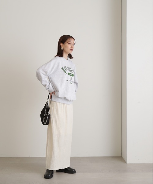 N.(N. Natural Beauty Basic)(エヌエヌナチュラルビューティーベーシック)の「◆シャーリングナローカットソースカート(スカート・レディース・オフホワイト/ブラック・MEDIUM)」の7枚目の写真