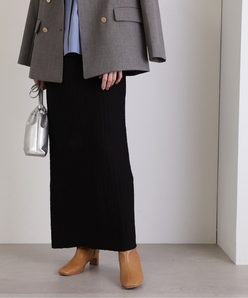 N.(N. Natural Beauty Basic)(エヌエヌナチュラルビューティーベーシック)の「◆シャーリングナローカットソースカート(スカート・レディース・オフホワイト/ブラック・MEDIUM)」の19枚目の写真