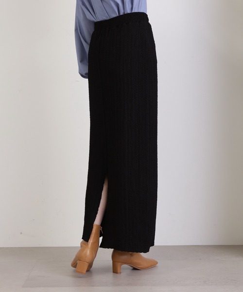 N.(N. Natural Beauty Basic)(エヌエヌナチュラルビューティーベーシック)の「◆シャーリングナローカットソースカート(スカート・レディース・オフホワイト/ブラック・MEDIUM)」の11枚目の写真