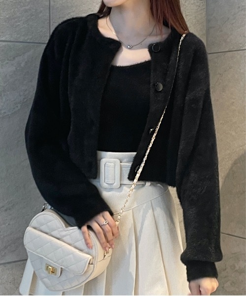 one way（ワンウェイ）の「ミンクフェザーカーディガン（カーディガン/ボレロ・レディース・ホワイト/レッド/ブラック/グレー・FREE）」の9枚目の写真