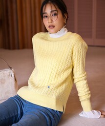 カシミヤブレンドバルキーケーブル ニット