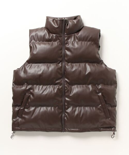 Magine（マージン）の「【SELECT】IR:SYNTHETIC LEATHER DOWN VEST:シンセティック レザー  エコ ダウンベスト（ダウンベスト・メンズ・ブラウン/ブラック・M/L/XL）」の21枚目の写真