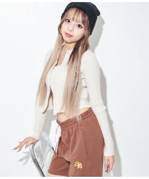 ANAP（アナップ）の「anap×AISAコラボスウェットハーフパンツ