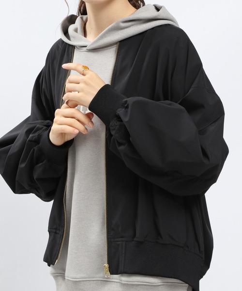 GLOBAL WORK Smile Seed Store（グローバルワーク スマイルシードストア）の「撥水MA-1（MA-1・レディース・ライトブラウン/ブラック/ベージュ/ライトカーキ・MEDIUM/SMALL/LARGE/X-LARGE）」の12枚目の写真