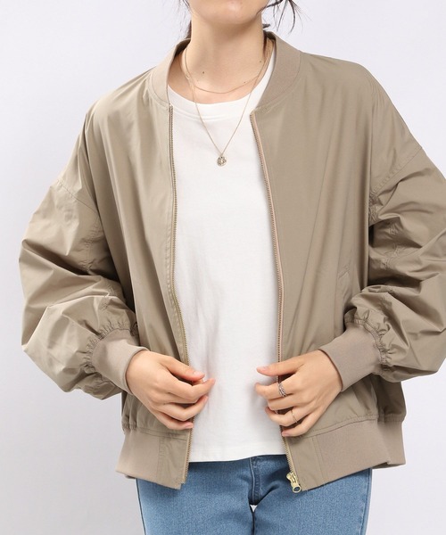 GLOBAL WORK Smile Seed Store（グローバルワーク スマイルシードストア）の「撥水MA-1（MA-1・レディース・ライトブラウン/ブラック/ベージュ/ライトカーキ・MEDIUM/SMALL/LARGE/X-LARGE）」の16枚目の写真