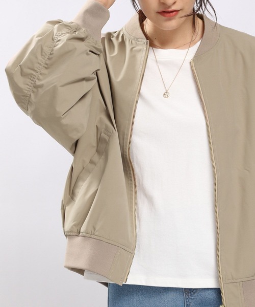 GLOBAL WORK Smile Seed Store（グローバルワーク スマイルシードストア）の「撥水MA-1（MA-1・レディース・ライトブラウン/ブラック/ベージュ/ライトカーキ・MEDIUM/SMALL/LARGE/X-LARGE）」の17枚目の写真