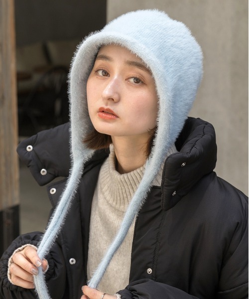 ad thie(アドティエ)の「シャギー フライトニットキャップ(ニットキャップ/ビーニー・レディース・ブラック/ピンク/ライトブルー/ブラウン/オフホワイト/ブルー・FREE)」の1枚目の写真