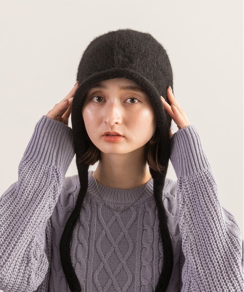 ad thie(アドティエ)の「シャギー フライトニットキャップ(ニットキャップ/ビーニー・レディース・ブラック/ピンク/ライトブルー/ブラウン/オフホワイト/ブルー・FREE)」の13枚目の写真
