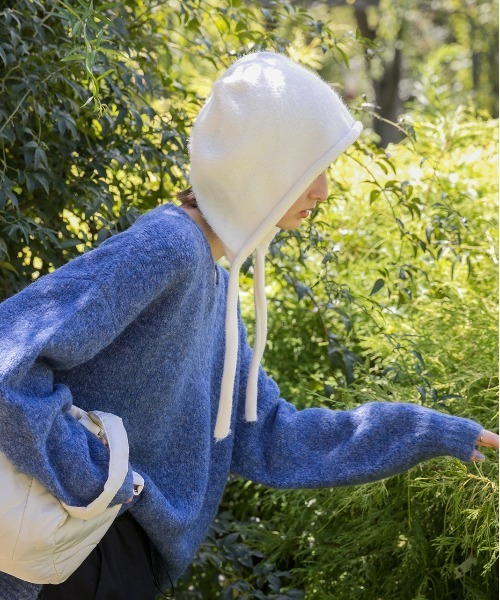 ad thie(アドティエ)の「シャギー フライトニットキャップ(ニットキャップ/ビーニー・レディース・ブラック/ピンク/ライトブルー/ブラウン/オフホワイト/ブルー・FREE)」の7枚目の写真
