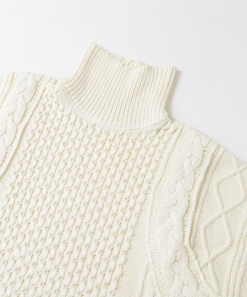 KBF（ケイビーエフ）の「ケーブルニットポンチョ（ニット/セーター