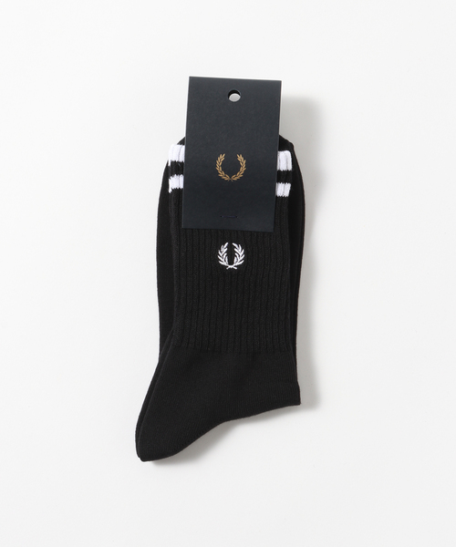 FRED PERRY（フレッドペリー）の「【FRED PERRY / フレッド ペリー】Tipped Short Socks（ソックス/靴下・メンズ・ホワイト/ブラック・FREE）」の2枚目の写真