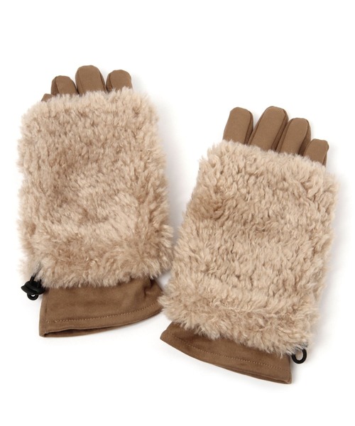 studio CLIP(スタディオクリップ)の「3WAYボアアームウォーマー付きグローブ(手袋・レディース・ブラウン/キャメル/ベージュ・FREE)」の4枚目の写真