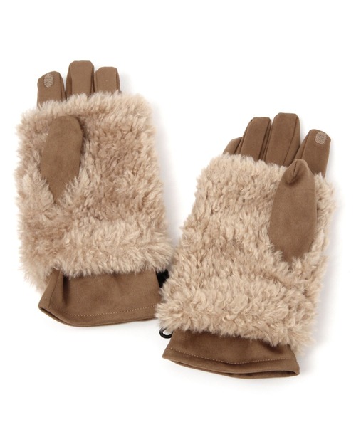 studio CLIP(スタディオクリップ)の「3WAYボアアームウォーマー付きグローブ(手袋・レディース・ブラウン/キャメル/ベージュ・FREE)」の5枚目の写真