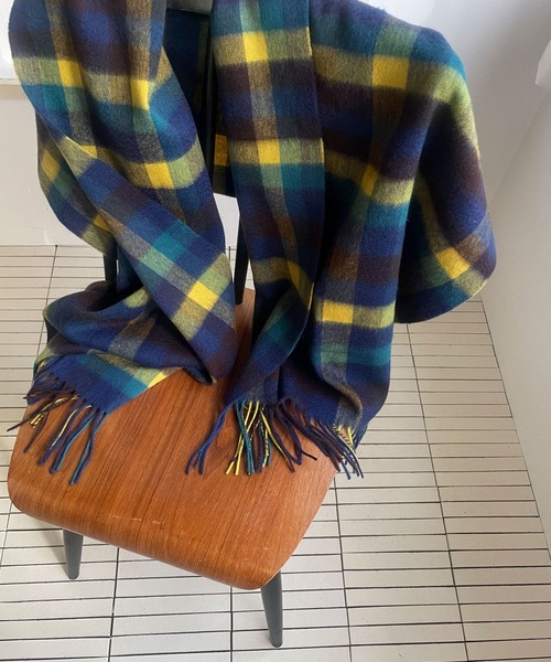 URBAN RESEARCH DOORS（アーバンリサーチドアーズ）の「ウールチェックストール（ストール/ショール・レディース・グリーン系その他/オレンジ系その他/ネイビー/ブルー系その他・-）」の5枚目の写真