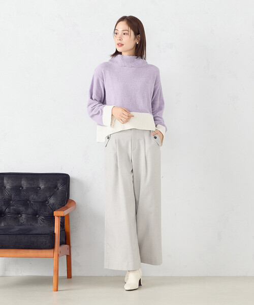 COMME CA ISM(コムサイズム)の「ヘリンボーン ワイドパンツ(その他パンツ・レディース・ブラック/グレイッシュベージュ・SMALL/MEDIUM/LARGE)」の17枚目の写真