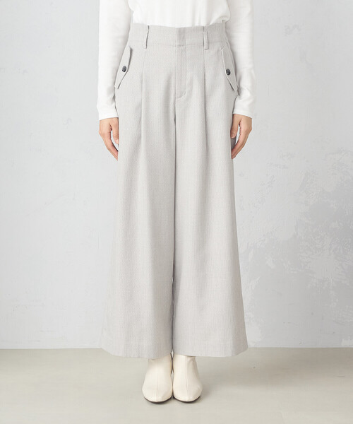 COMME CA ISM(コムサイズム)の「ヘリンボーン ワイドパンツ(その他パンツ・レディース・ブラック/グレイッシュベージュ・SMALL/MEDIUM/LARGE)」の15枚目の写真