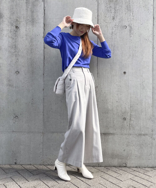 COMME CA ISM(コムサイズム)の「ヘリンボーン ワイドパンツ(その他パンツ・レディース・ブラック/グレイッシュベージュ・SMALL/MEDIUM/LARGE)」の6枚目の写真