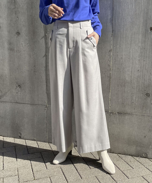 COMME CA ISM(コムサイズム)の「ヘリンボーン ワイドパンツ(その他パンツ・レディース・ブラック/グレイッシュベージュ・SMALL/MEDIUM/LARGE)」の5枚目の写真