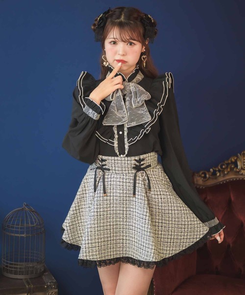 ROJITA（ロジータ）の「パールボウタイフリルブラウス（シャツ/ブラウス・レディース・ピンク/ホワイト/ブラック・FREE）」の5枚目の写真