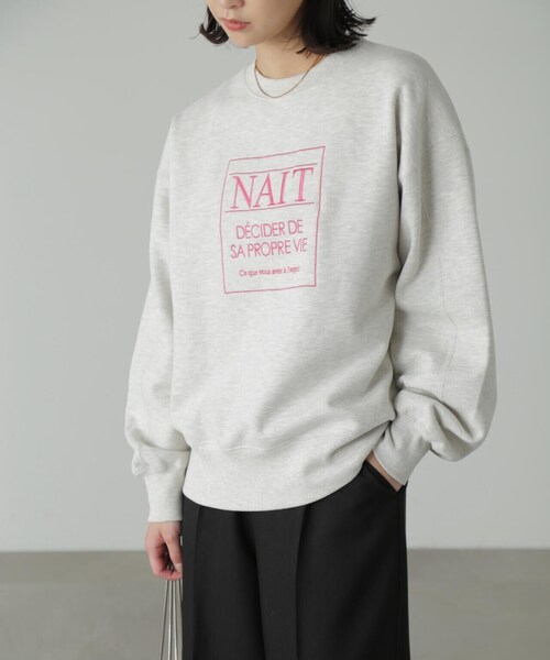 FREE'S MART(フリーズマート)の「◆刺繍ロゴ裏起毛スウェット(スウェット・レディース・ホワイト系その他/ホワイト/ボルドー・FREE)」の3枚目の写真