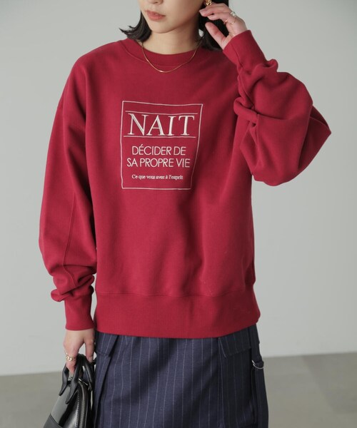 FREE'S MART(フリーズマート)の「◆刺繍ロゴ裏起毛スウェット(スウェット・レディース・ホワイト系その他/ホワイト/ボルドー・FREE)」の1枚目の写真