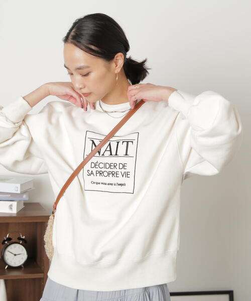 FREE'S MART(フリーズマート)の「◆刺繍ロゴ裏起毛スウェット(スウェット・レディース・ホワイト系その他/ホワイト/ボルドー・FREE)」の12枚目の写真