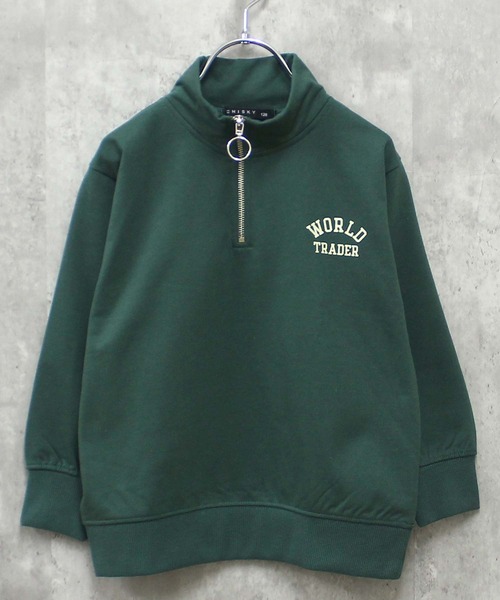 THE CASUAL(カジュアル)の「【ユニセックス】裏起毛 ワイドシルエット ハーフZIPトレーナー(スウェット・キッズ・ネイビー/グレー系/ブラック系/グリーン/グリーン系/サックスブルー/ブラック/杢グレー・160cm/120cm/110cm/140cm/150cm/130cm)」の10枚目の写真