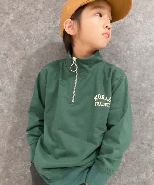 THE CASUAL(カジュアル)の「【ユニセックス】裏起毛 ワイドシルエット ハーフZIPトレーナー(スウェット・キッズ・ネイビー/グレー系/ブラック系/グリーン/グリーン系/サックスブルー/ブラック/杢グレー・160cm/120cm/110cm/140cm/150cm/130cm)」の14枚目の写真