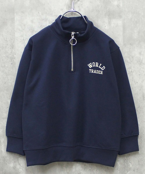 THE CASUAL(カジュアル)の「【ユニセックス】裏起毛 ワイドシルエット ハーフZIPトレーナー(スウェット・キッズ・ネイビー/グレー系/ブラック系/グリーン/グリーン系/サックスブルー/ブラック/杢グレー・160cm/120cm/110cm/140cm/150cm/130cm)」の16枚目の写真