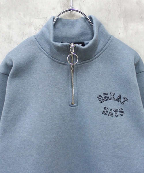 THE CASUAL(カジュアル)の「【ユニセックス】裏起毛 ワイドシルエット ハーフZIPトレーナー(スウェット・キッズ・ネイビー/グレー系/ブラック系/グリーン/グリーン系/サックスブルー/ブラック/杢グレー・160cm/120cm/110cm/140cm/150cm/130cm)」の22枚目の写真