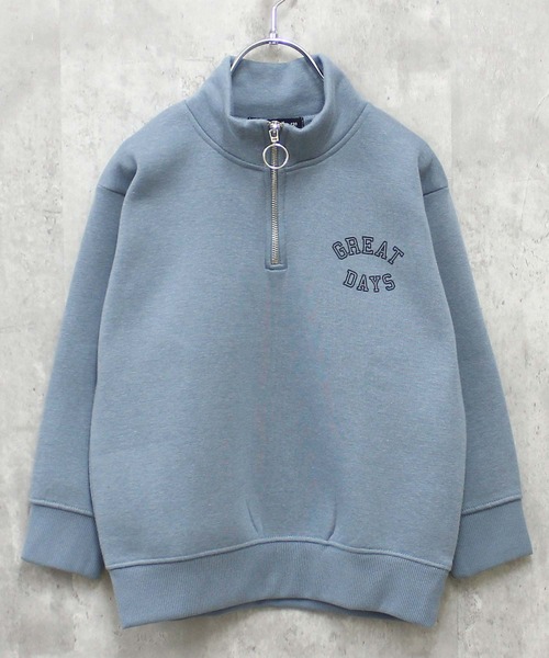 THE CASUAL(カジュアル)の「【ユニセックス】裏起毛 ワイドシルエット ハーフZIPトレーナー(スウェット・キッズ・ネイビー/グレー系/ブラック系/グリーン/グリーン系/サックスブルー/ブラック/杢グレー・160cm/120cm/110cm/140cm/150cm/130cm)」の20枚目の写真