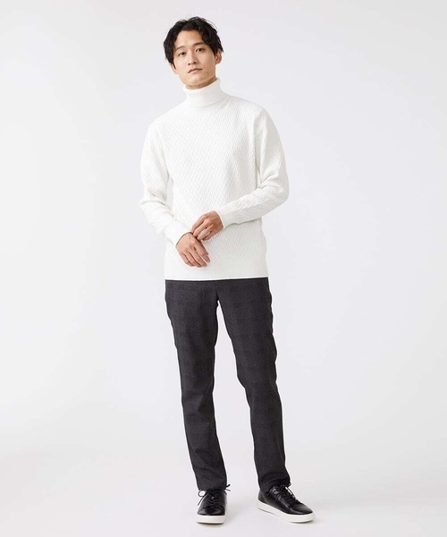 MK MICHEL KLEIN HOMME (エムケーミッシェルクランオム)の「タートルネックニット / ツイルへリンボン(ニット/セーター・メンズ・ブルー/ホワイト・48/46)」の12枚目の写真