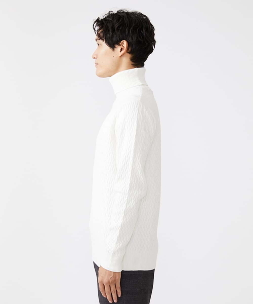 MK MICHEL KLEIN HOMME (エムケーミッシェルクランオム)の「タートルネックニット / ツイルへリンボン(ニット/セーター・メンズ・ブルー/ホワイト・48/46)」の13枚目の写真