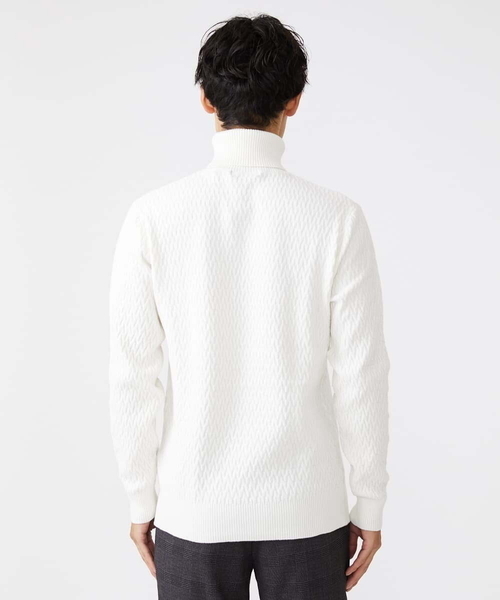 MK MICHEL KLEIN HOMME (エムケーミッシェルクランオム)の「タートルネックニット / ツイルへリンボン(ニット/セーター・メンズ・ブルー/ホワイト・48/46)」の14枚目の写真