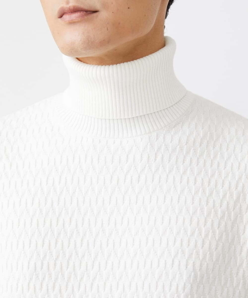 MK MICHEL KLEIN HOMME (エムケーミッシェルクランオム)の「タートルネックニット / ツイルへリンボン(ニット/セーター・メンズ・ブルー/ホワイト・48/46)」の15枚目の写真