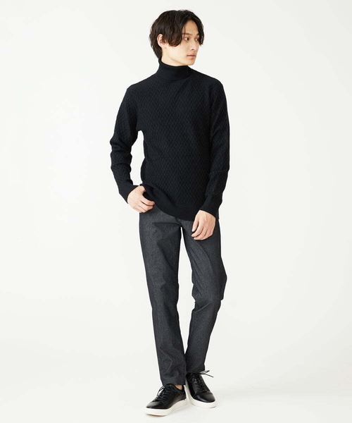 MK MICHEL KLEIN HOMME (エムケーミッシェルクランオム)の「タートルネックニット / ツイルへリンボン(ニット/セーター・メンズ・ブルー/ホワイト・48/46)」の18枚目の写真