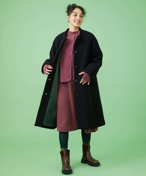 Jocomomola(ホコモモラ)の「Vario ボタンニットワンピース(ワンピース・レディース・ベージュ/パープル・40)」の8枚目の写真