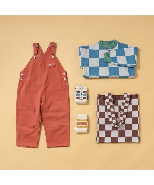 BREEZE（ブリーズ）の「【ファミリーリンク】WEB限定 ゆずみつといっしょチェッカーバッグ（トートバッグ・キッズ・ブラウン/ブルー・FREE）」の5枚目の写真