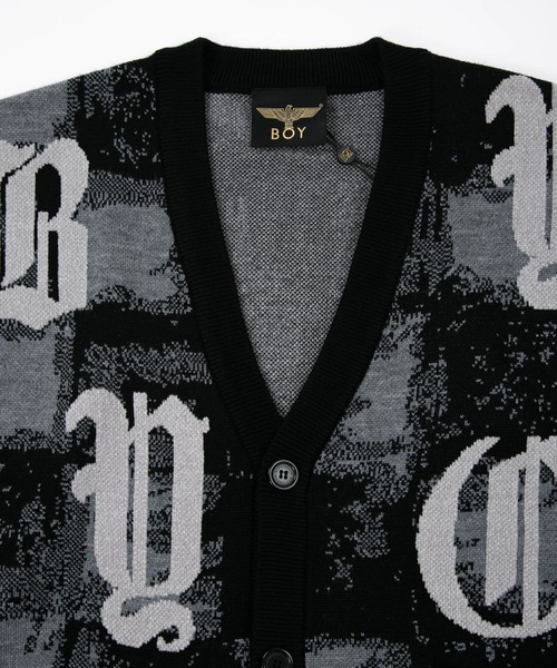 BOY LONDON(ボーイロンドン)の「【BOY LONDON】MOSAIC PATTERNED KNIT CARDIGAN(カーディガン/ボレロ・メンズ・ブラック・M/X-SMALL/L)」の3枚目の写真