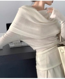 【24年AW 待望の再入荷!】オフショルダーニットトップス ノームコア