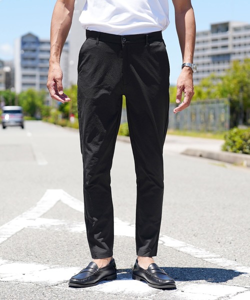 roshell（ロシェル）の「シアサッカースリムテーパードパンツ（その他パンツ・メンズ・ブラック/グレー・LARGE/MEDIUM）」の3枚目の写真